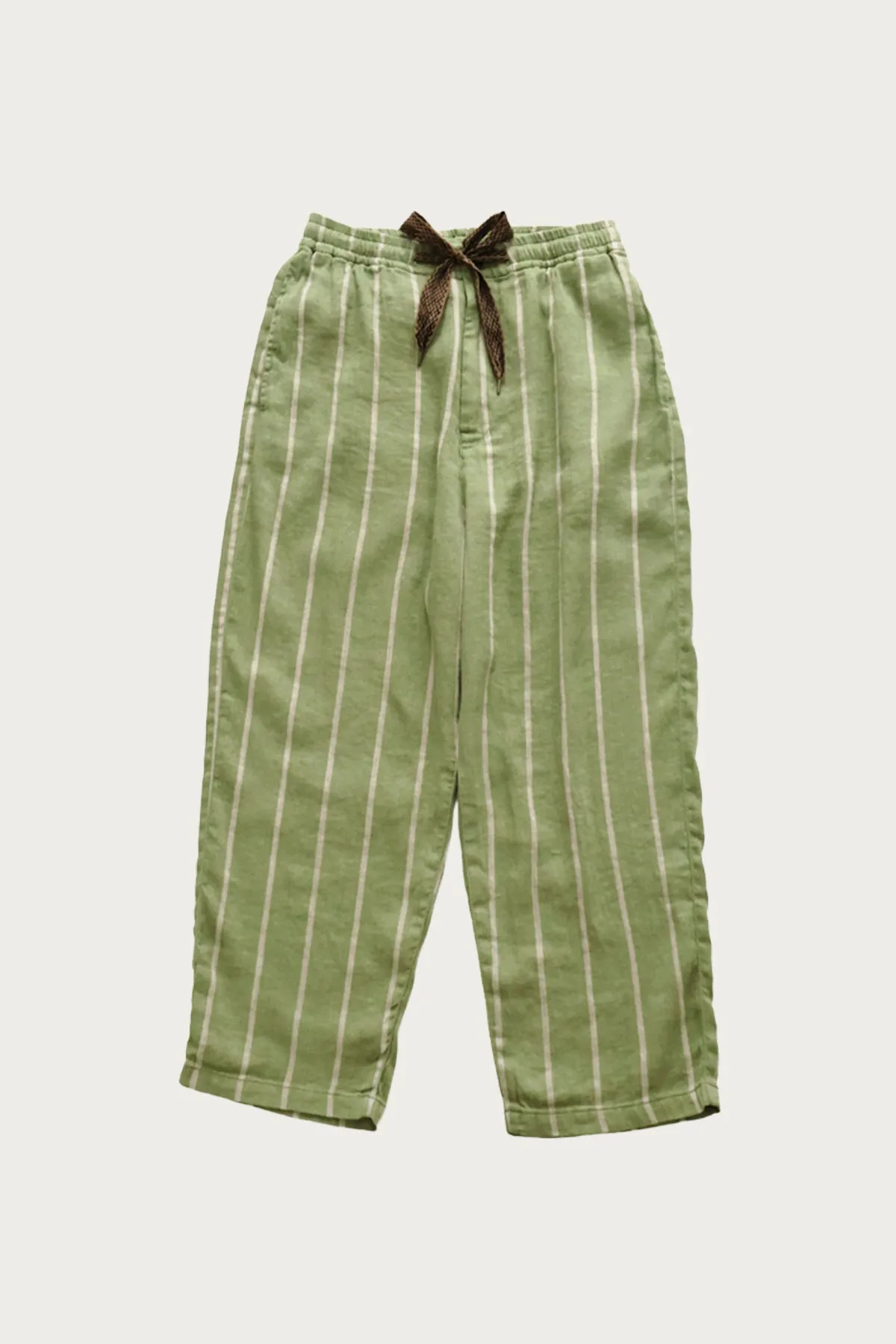Linen PHILLIES Stripe EASY Pants - Khaki sold by Canoe Club