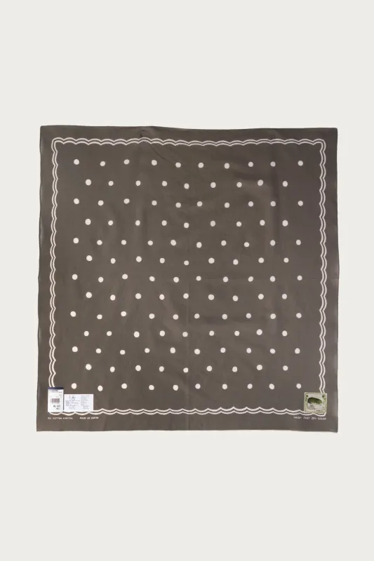 Fastcolor Selvedge Bandanna (POLKA DOTS) 30x30 - Khaki made by Kapital