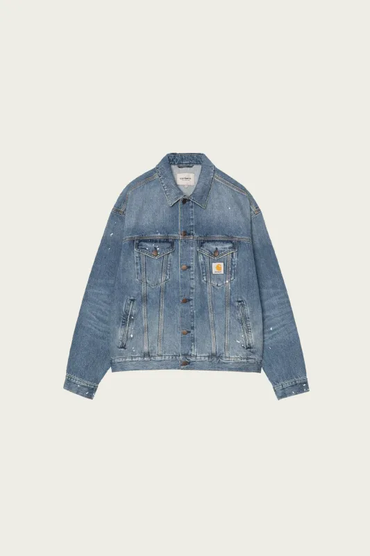 Helston Jacket - Blue Destroy/Splatter Wash made by Carhartt