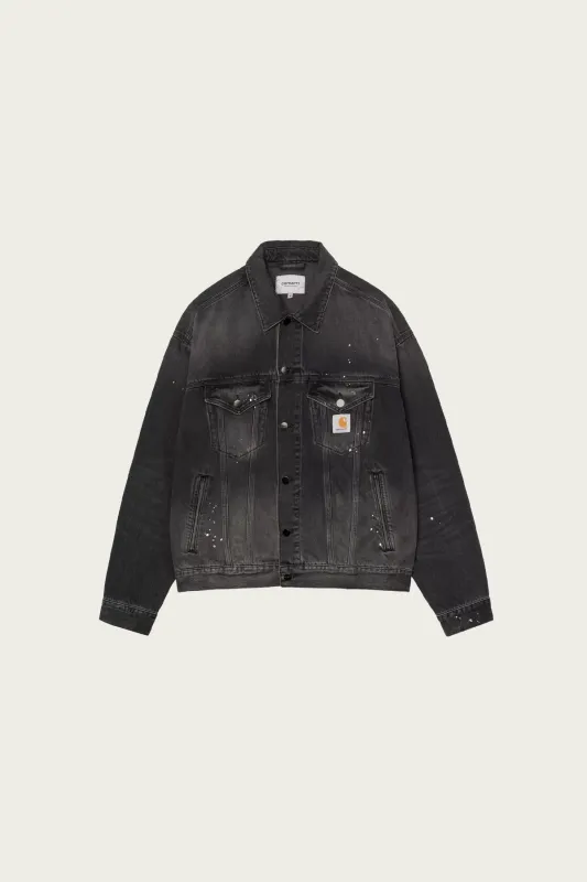 Helston Jacket - Black Destroy/Splatter Wash made by Carhartt