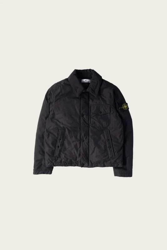 Nylon Micro Reps Down Jacket - Black made by Stone Island