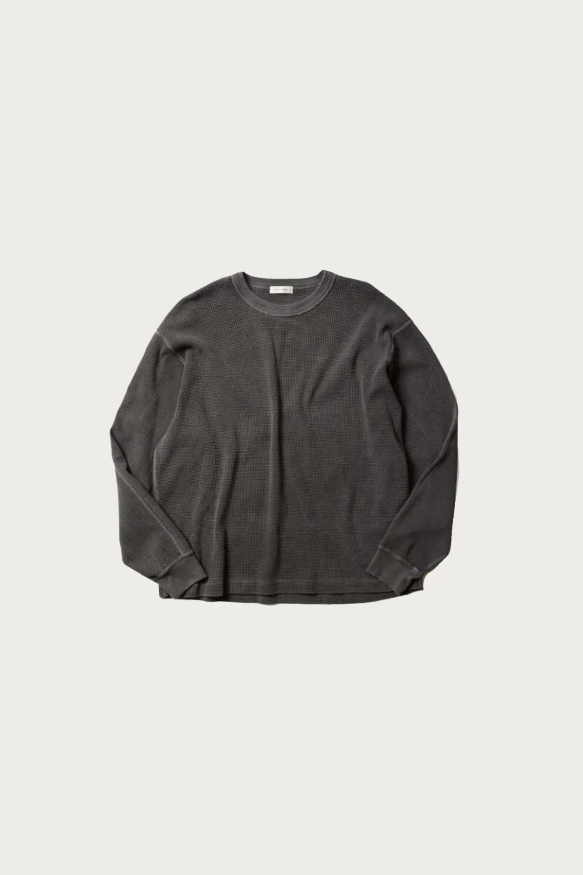Garment Dyed Waffle Knit Pullover - Charcoal sold by Canoe Club