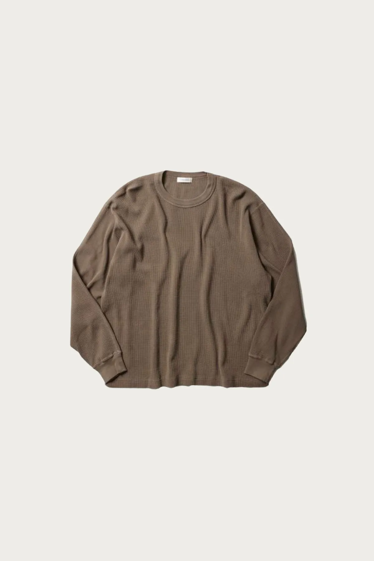 Garment Dyed Waffle Knit Pullover - Brown sold by Canoe Club
