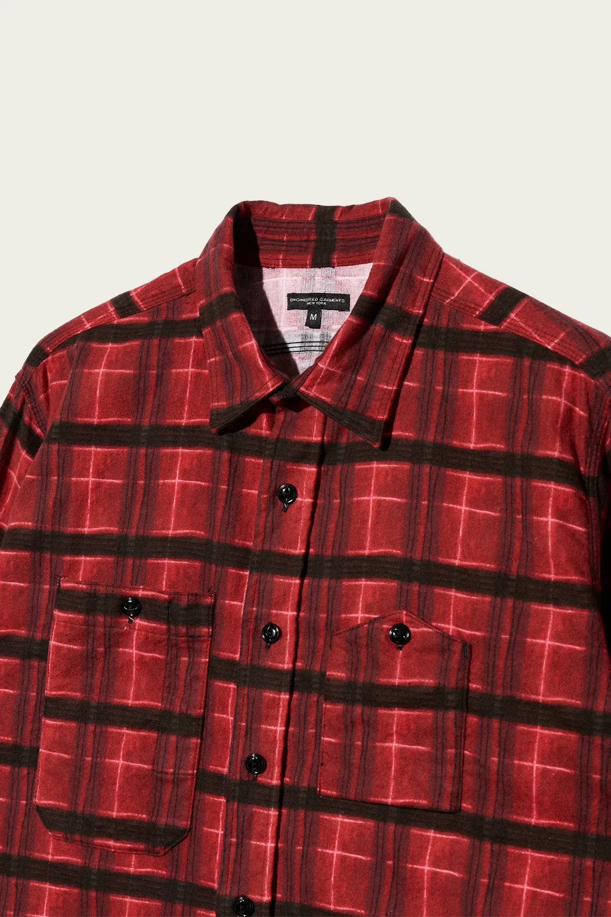 Work Shirt - Red/Black Cotton Printed Plaid Flannel sold by Canoe Club product image thumbnail 3