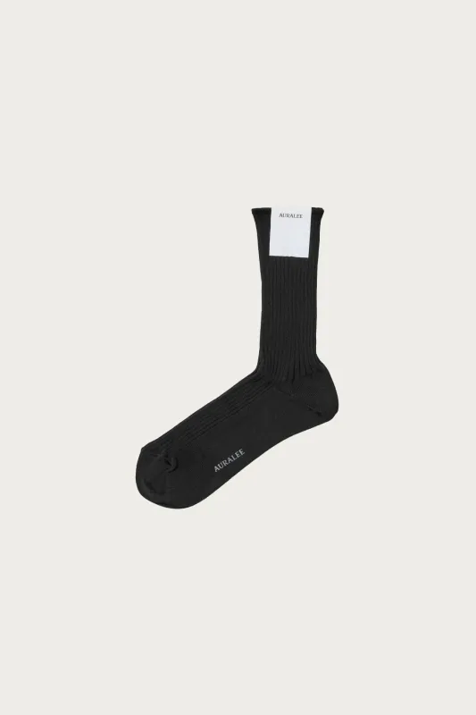 Giza High Gauge Socks - Black made by Auralee