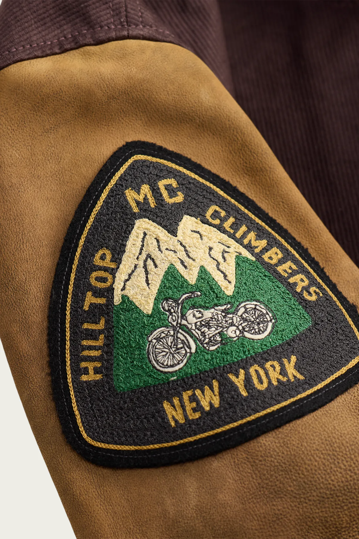 Leather-Sleeve Baseball Jacket - Vintage Burgundy sold by Canoe Club product image thumbnail 3