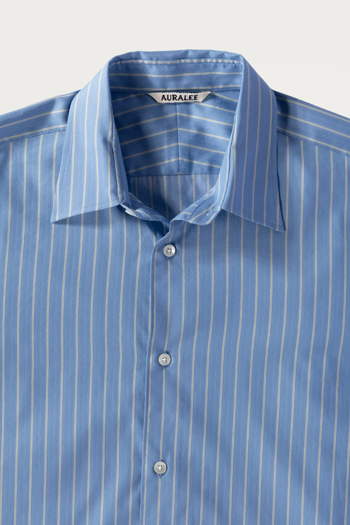Cotton Silk Stripe Shirt - Sax Blue Stripe sold by Canoe Club product image thumbnail 2
