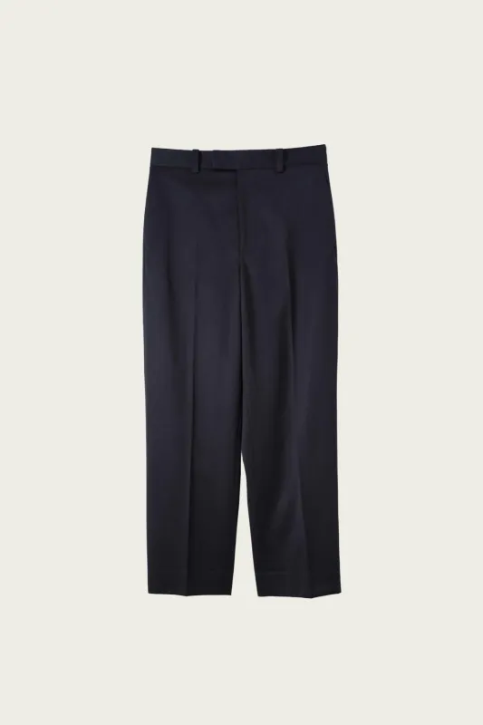 Tailors Trousers - Navy Worsted Wool Cotton made by Margaret Howell