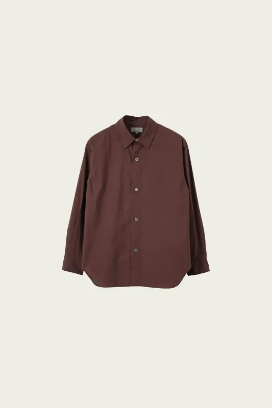 Relaxed Shirt - Mahogany Fine Count Cotton Poplin made by Margaret Howell