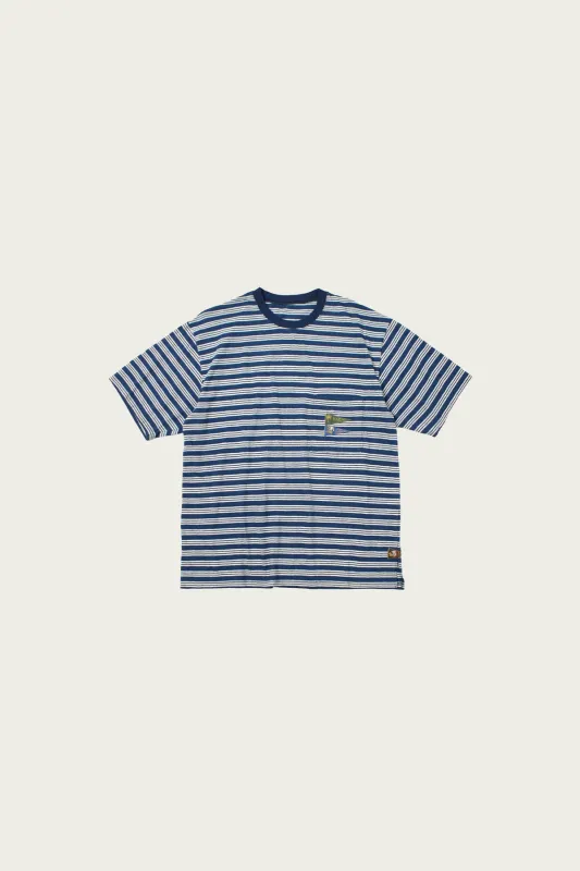 IDG Stripe Jersey PENNANT T (3 flags) - Yatara Stripe made by Kapital