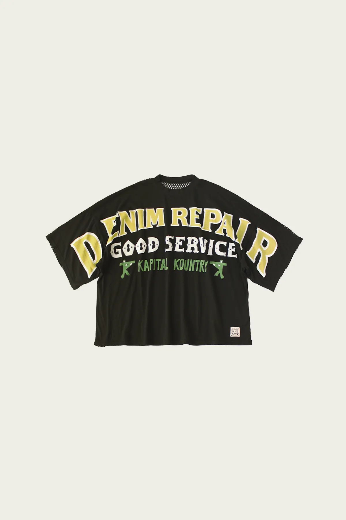 20/-Jersey KATABIRA HUGE-T (DENIM REPAIR) - Black sold by Canoe Club