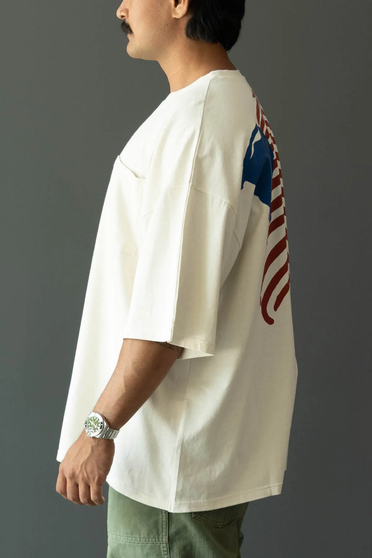 Jersey 2TONES BIG Pocket TEE (BONE) - Tricolor sold by Canoe Club product image thumbnail 3