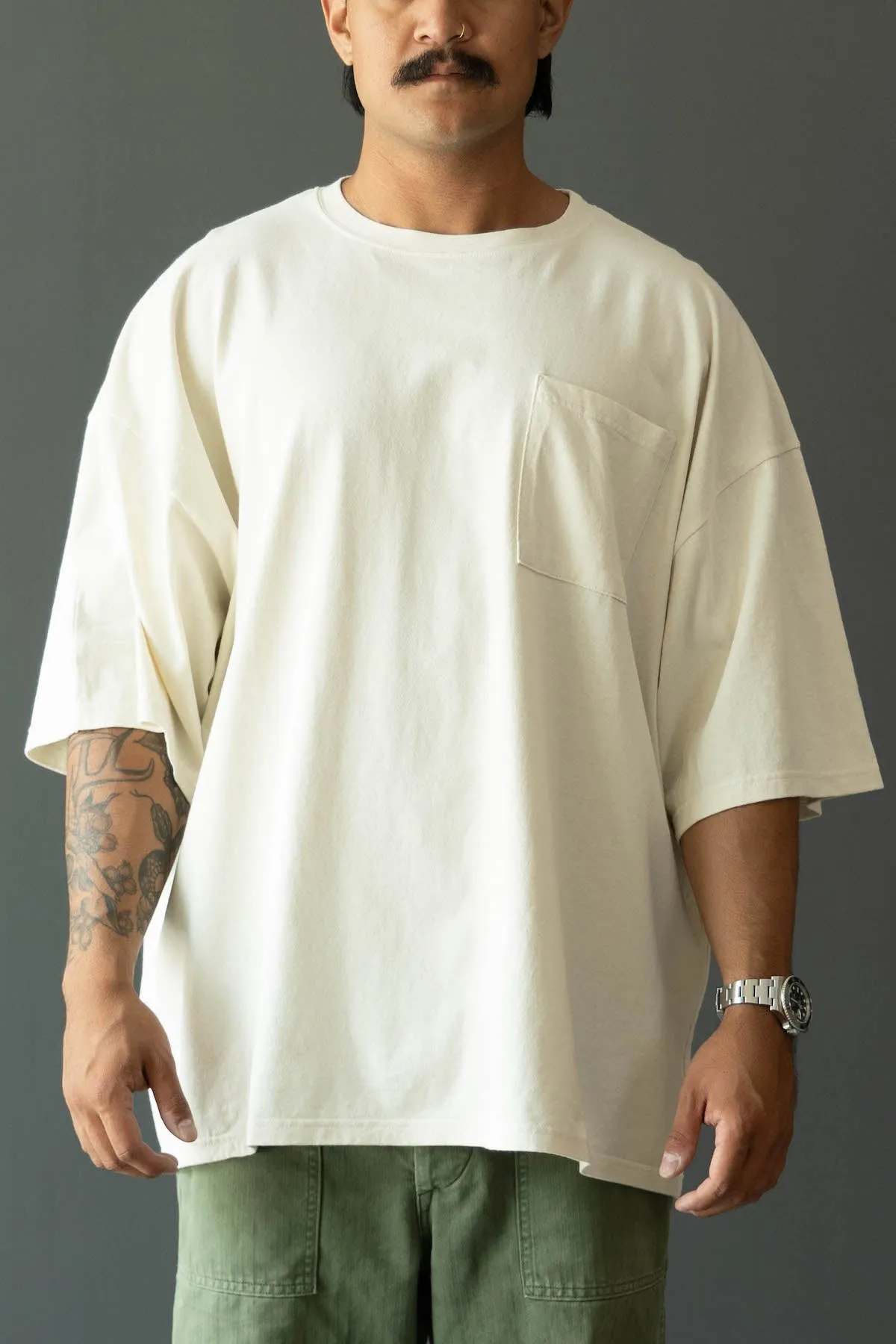 Jersey 2TONES BIG Pocket TEE (BONE) - Tricolor sold by Canoe Club product image thumbnail 2