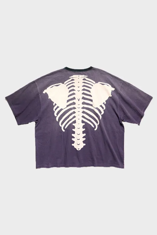 Jersey 2TONES BIG Pocket TEE (BONE) - Black/Purple made by Kapital