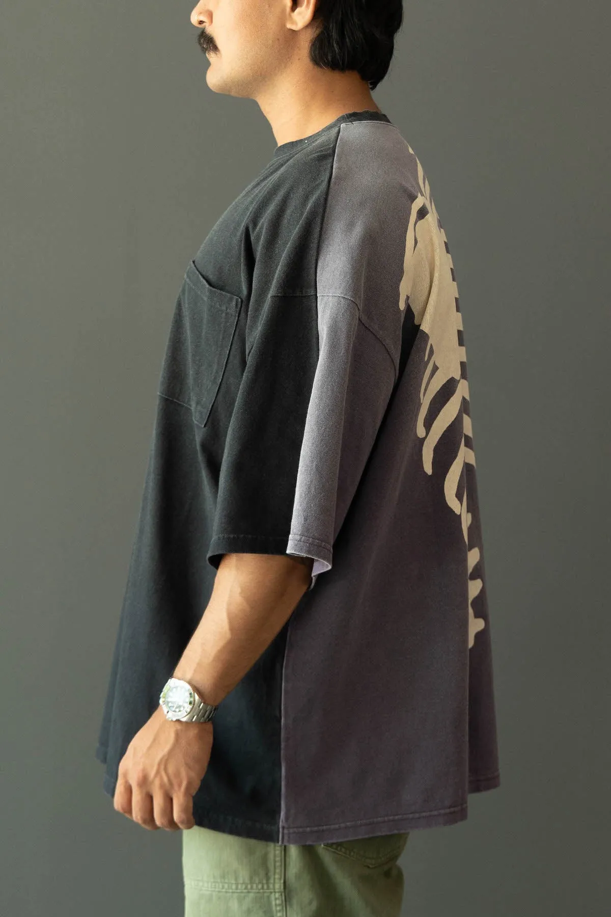 Jersey 2TONES BIG Pocket TEE (BONE) - Black/Purple sold by Canoe Club product image thumbnail 3