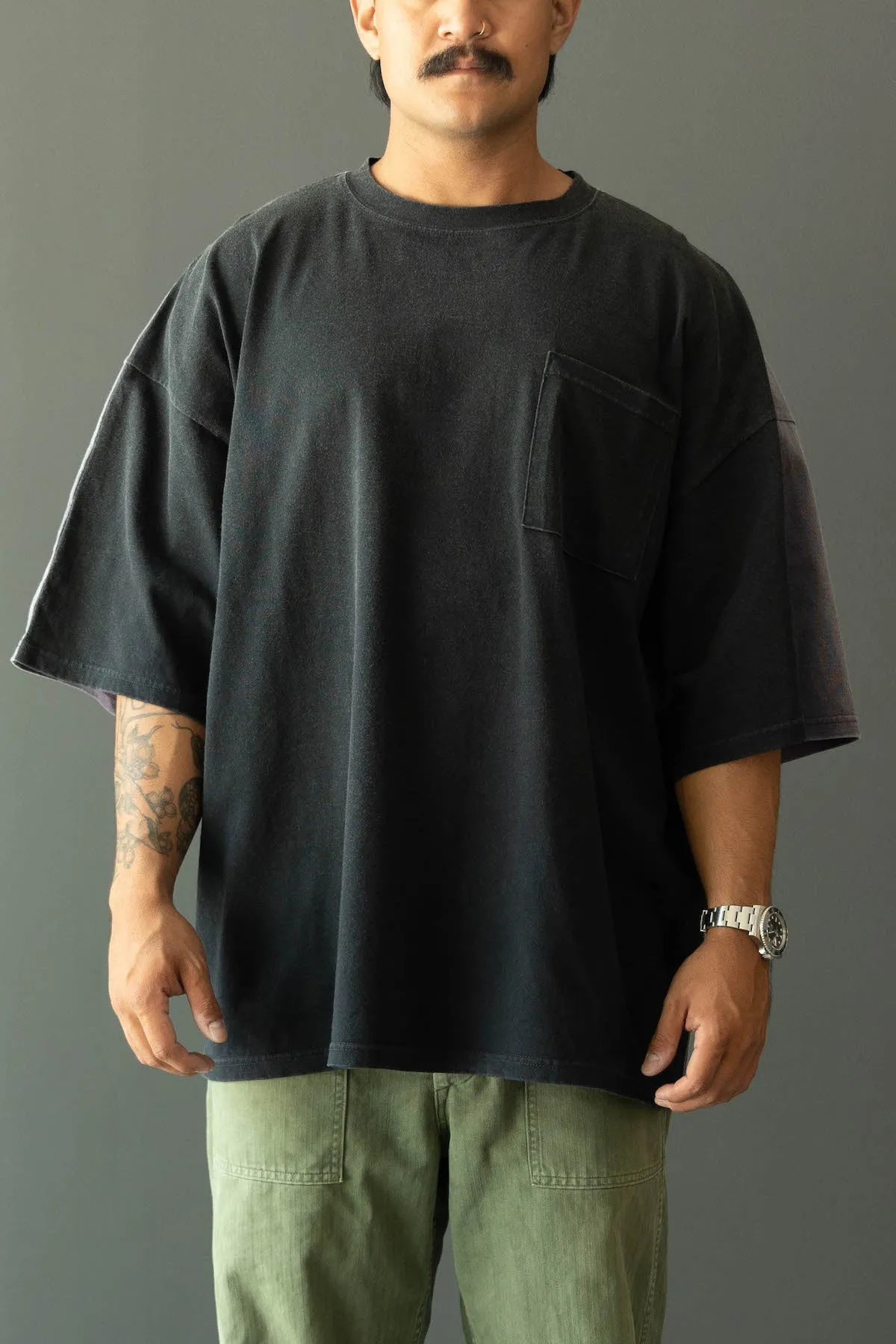 Jersey 2TONES BIG Pocket TEE (BONE) - Black/Purple sold by Canoe Club product image thumbnail 2