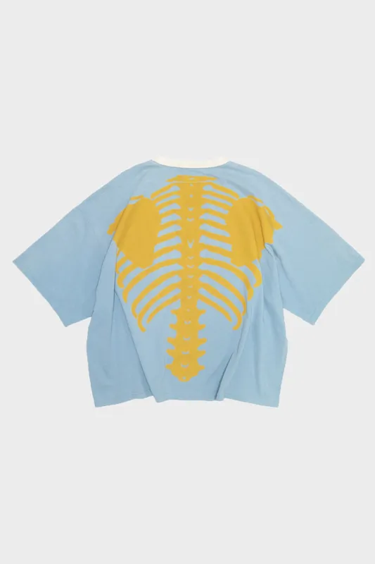 Jersey 2TONES BIG Pocket TEE (BONE) - White/Sax made by Kapital
