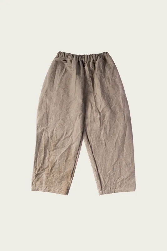 Studio Pant - Grey Beige Cotton Linen Buff Cloth made by Canoe Club