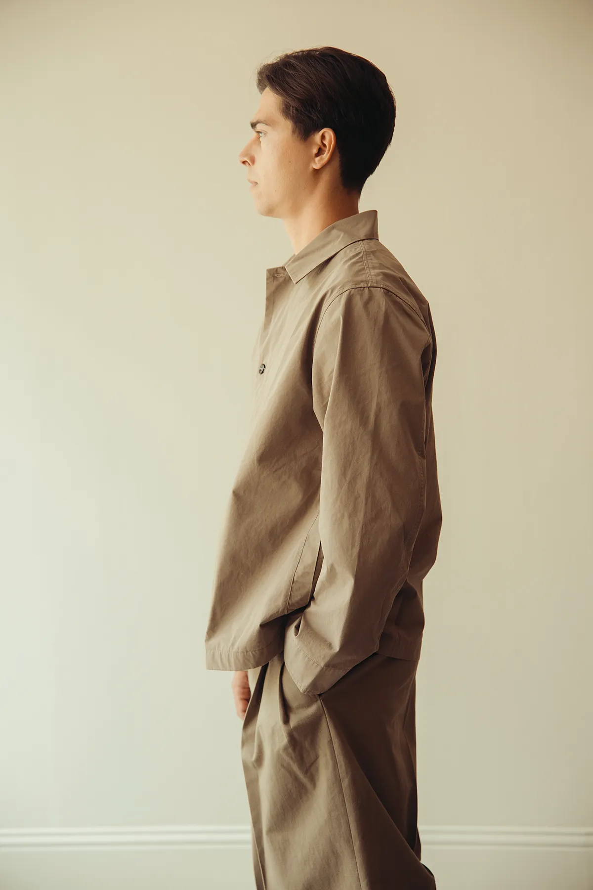 MHL Boxy Overshirt - Mouse Crisp Cotton Poplin sold by Canoe Club product image thumbnail 3