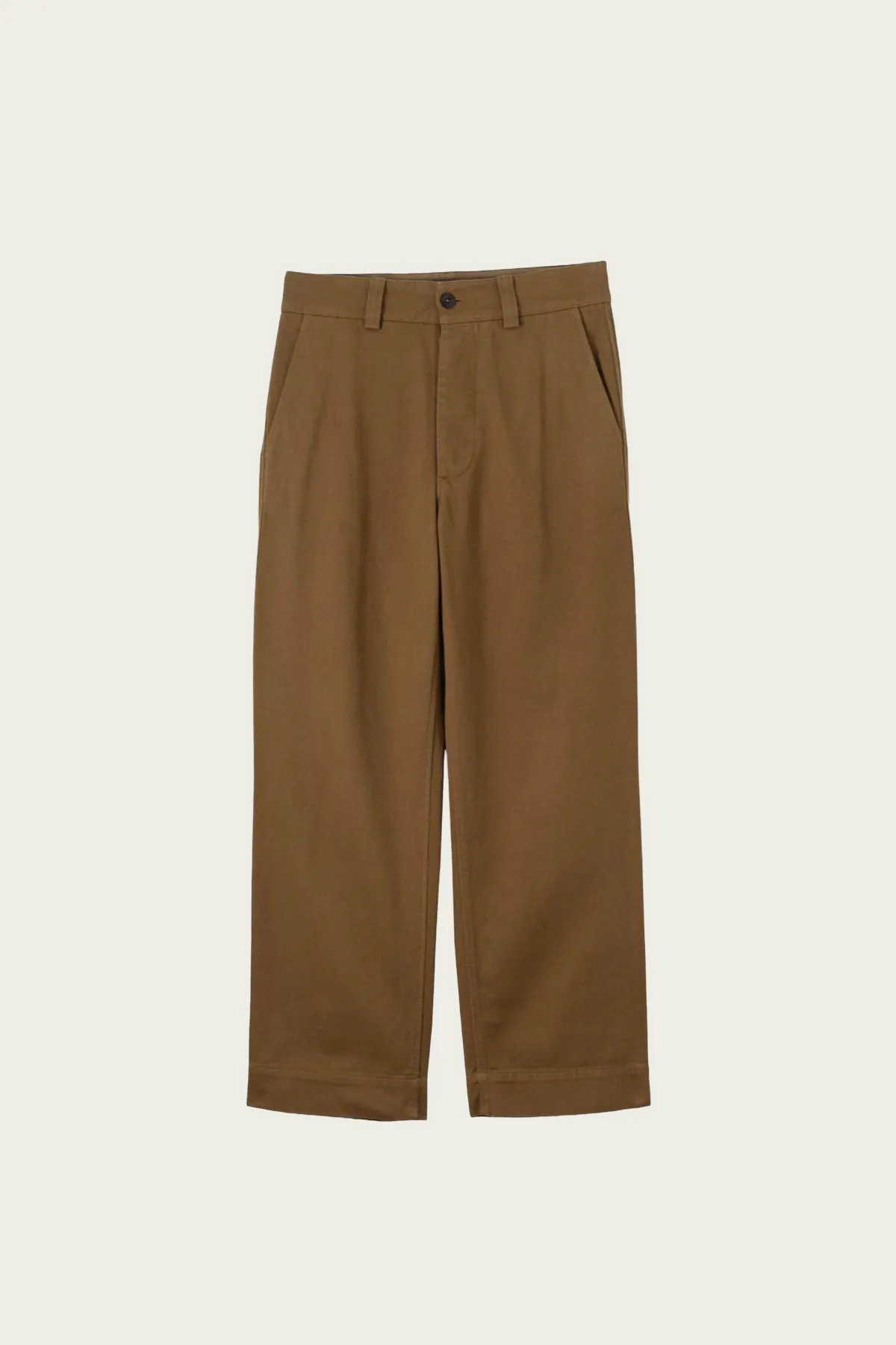 MHL Simple Trousers - Tobacco Raised Cotton Drill sold by Canoe Club