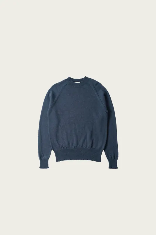 MHL Crew Neck - Uniform Blue Virgin Wool made by Margaret Howell