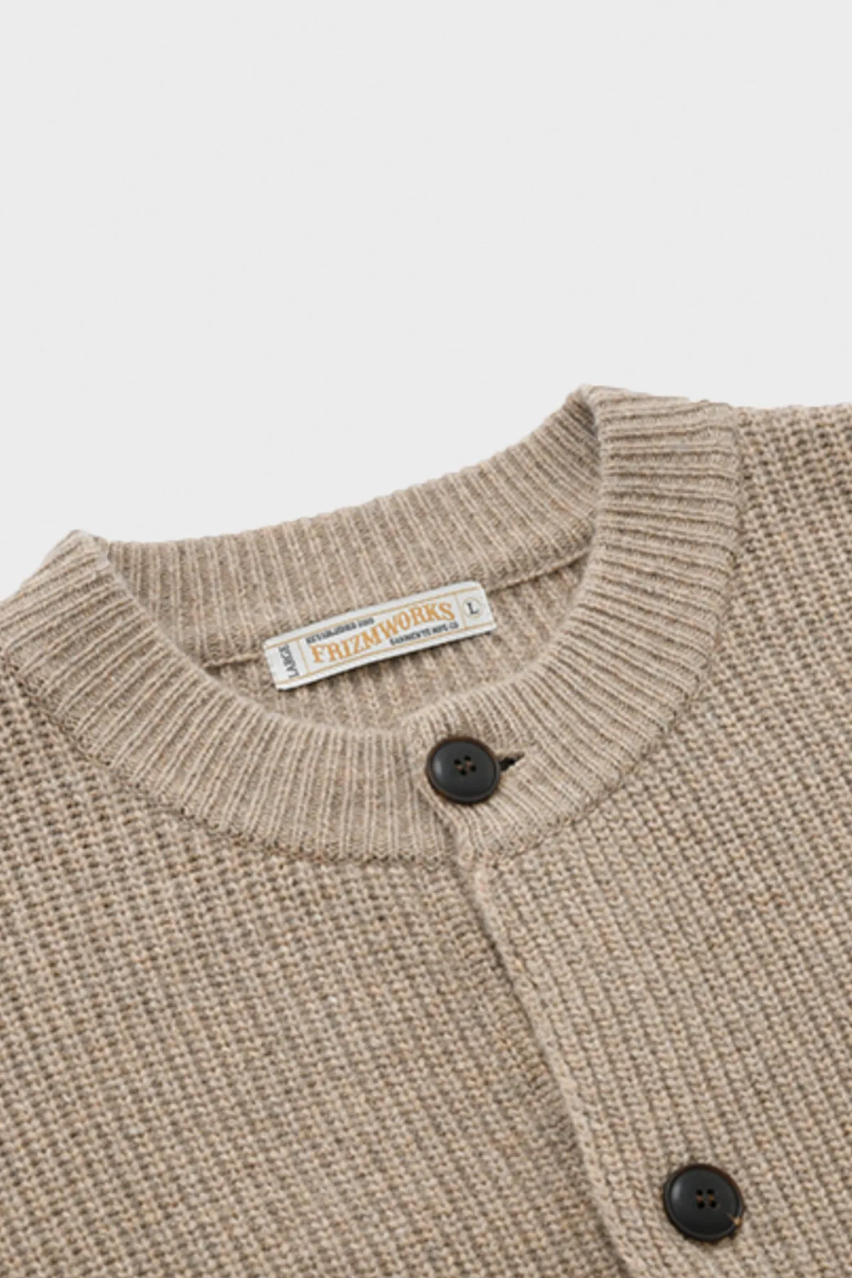 Heavy Wool Round Cardigan - Oatmeal sold by Canoe Club product image thumbnail 5