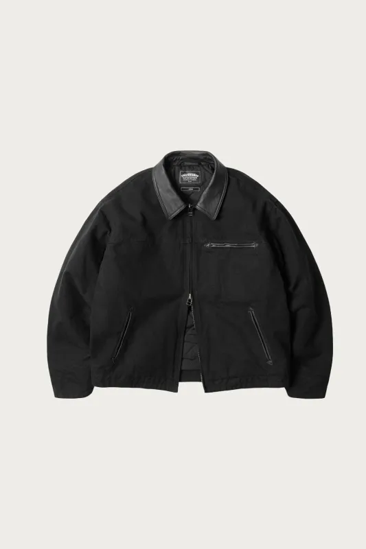 Heavy Canvas Destroyed Work Jacket - Black made by FrizmWORKS