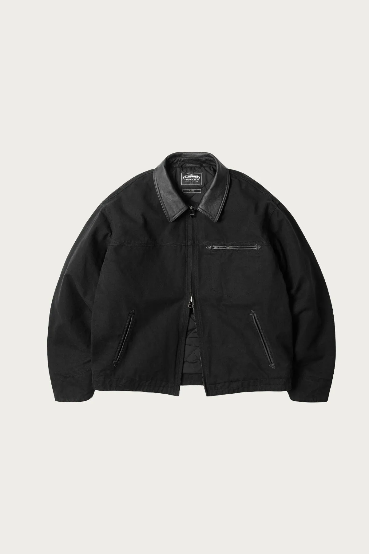 Heavy Canvas Destroyed Work Jacket - Black sold by Canoe Club