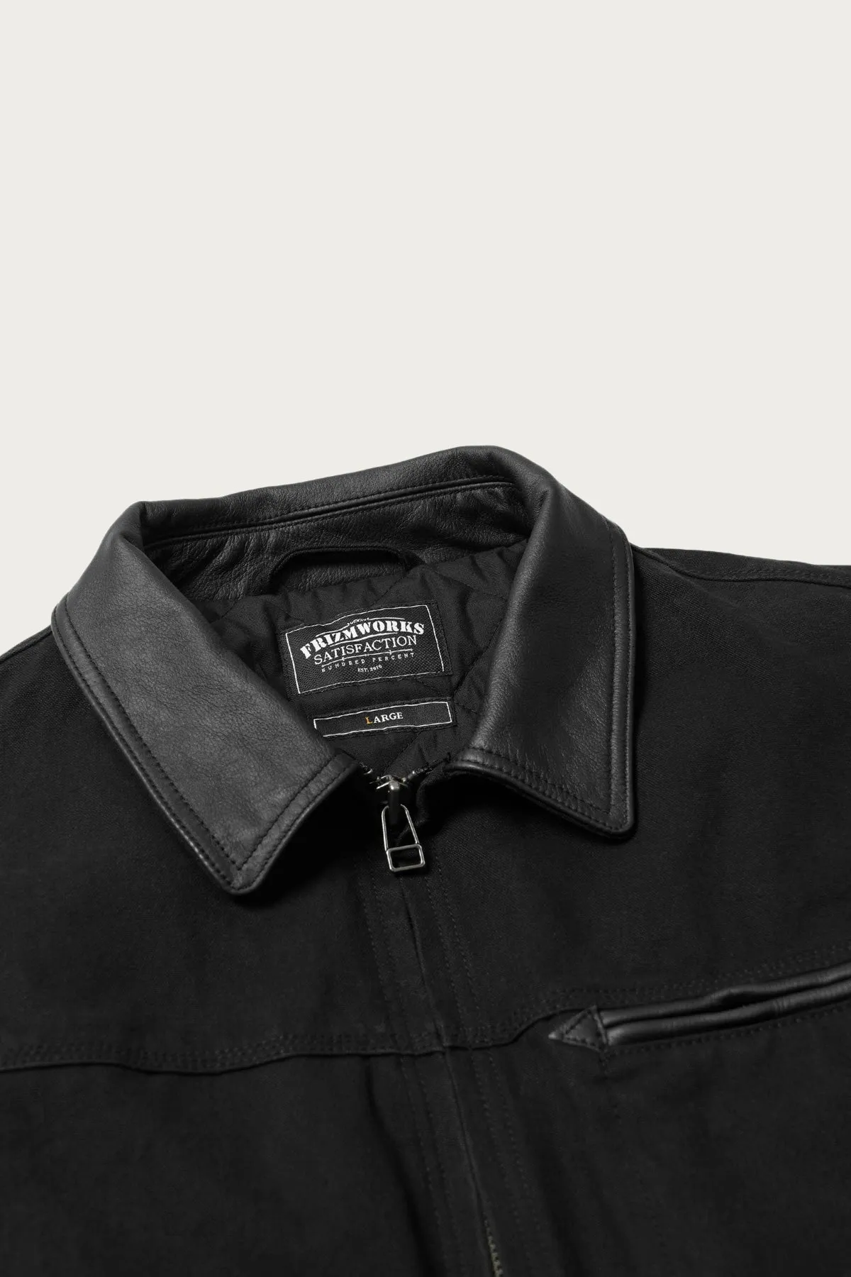 Heavy Canvas Destroyed Work Jacket - Black sold by Canoe Club product image thumbnail 4