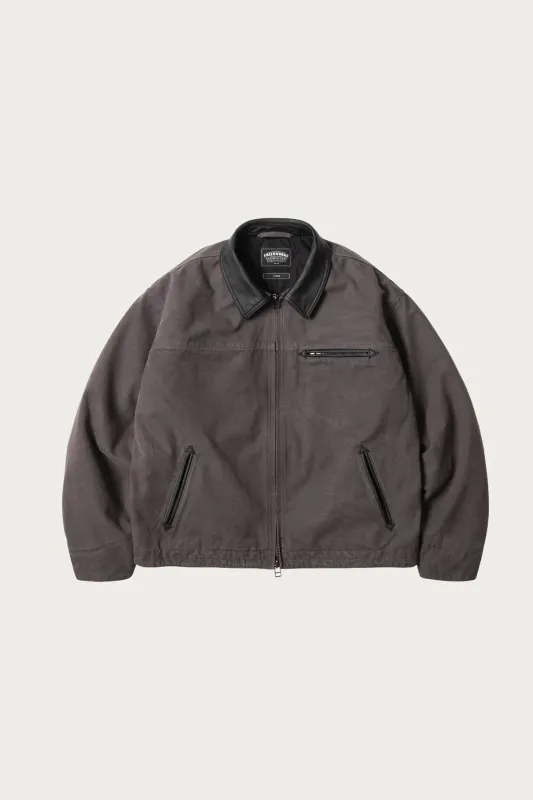 Heavy Canvas Destroyed Work Jacket - Mud made by FrizmWORKS