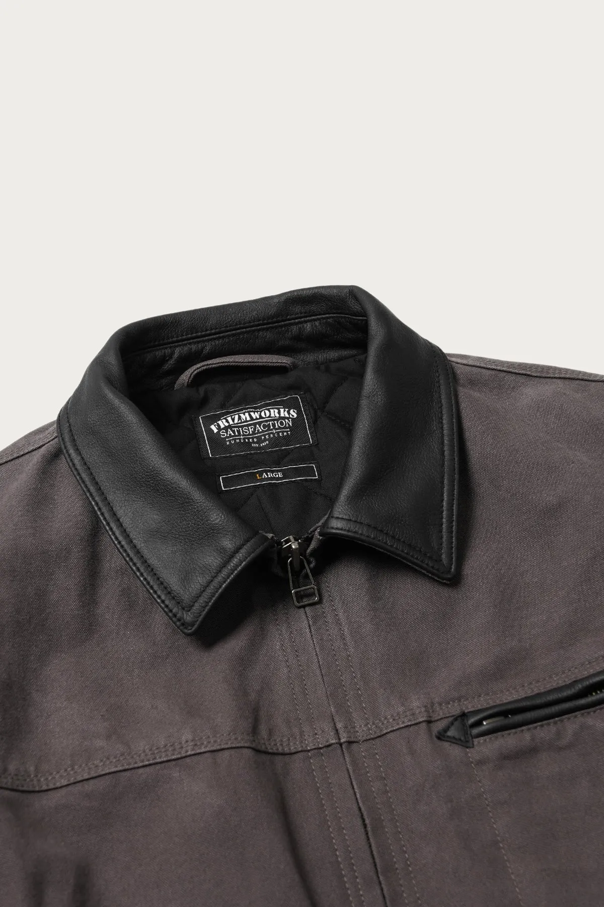 Heavy Canvas Destroyed Work Jacket - Mud sold by Canoe Club product image thumbnail 4