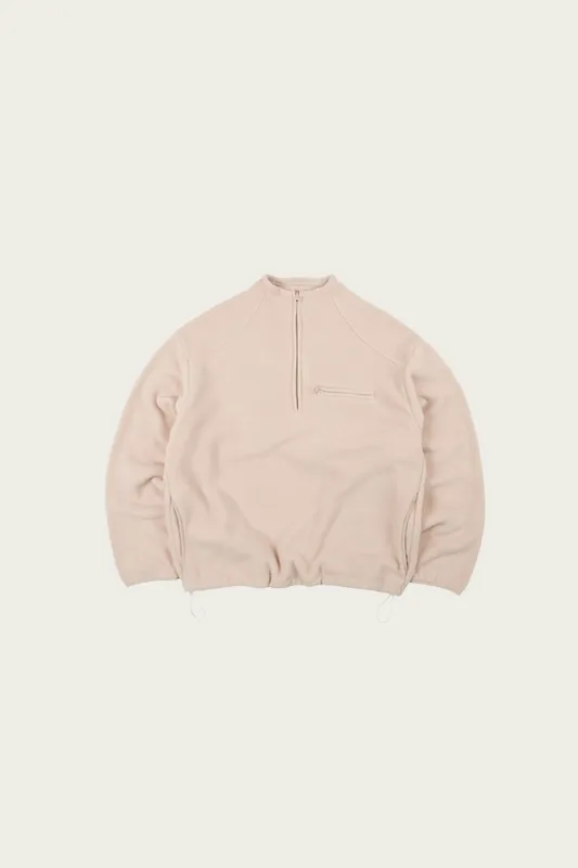 Mock Neck Fleece Anorak Parka - Beige made by FrizmWORKS
