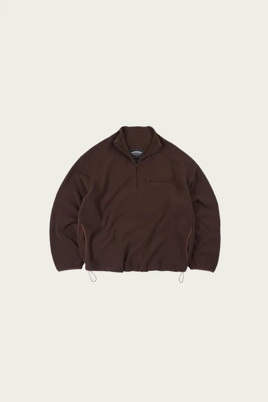 Mock Neck Fleece Anorak Parka - Brown made by FrizmWORKS