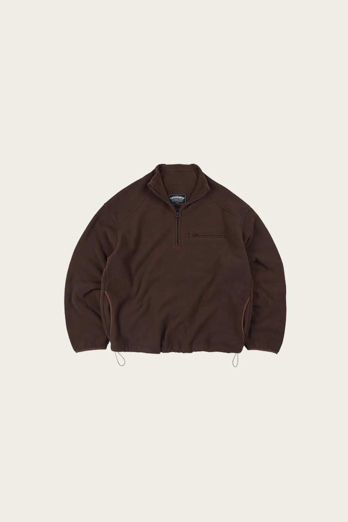 Mock Neck Fleece Anorak Parka - Brown sold by Canoe Club