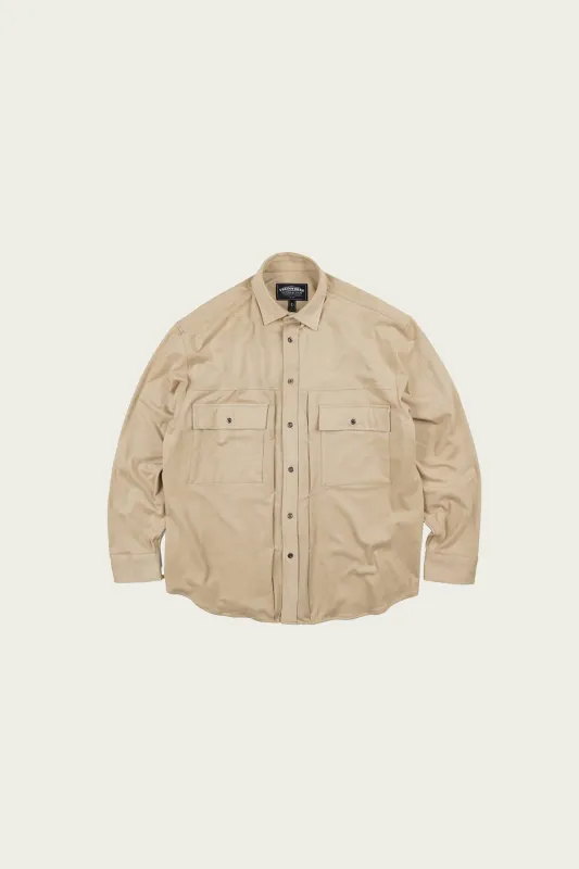 Suede Trucker Relaxed Shirt - Sand made by FrizmWORKS