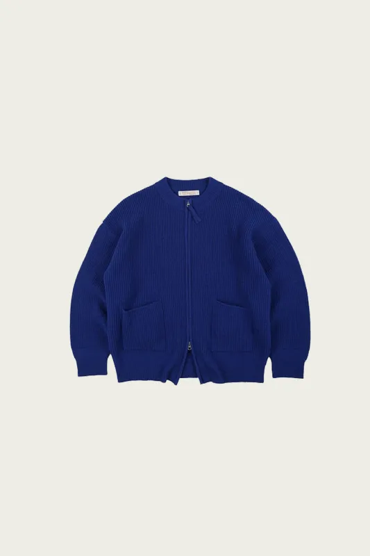 Wool Deck Zipup Cardigan - Cobalt Blue made by FrizmWORKS