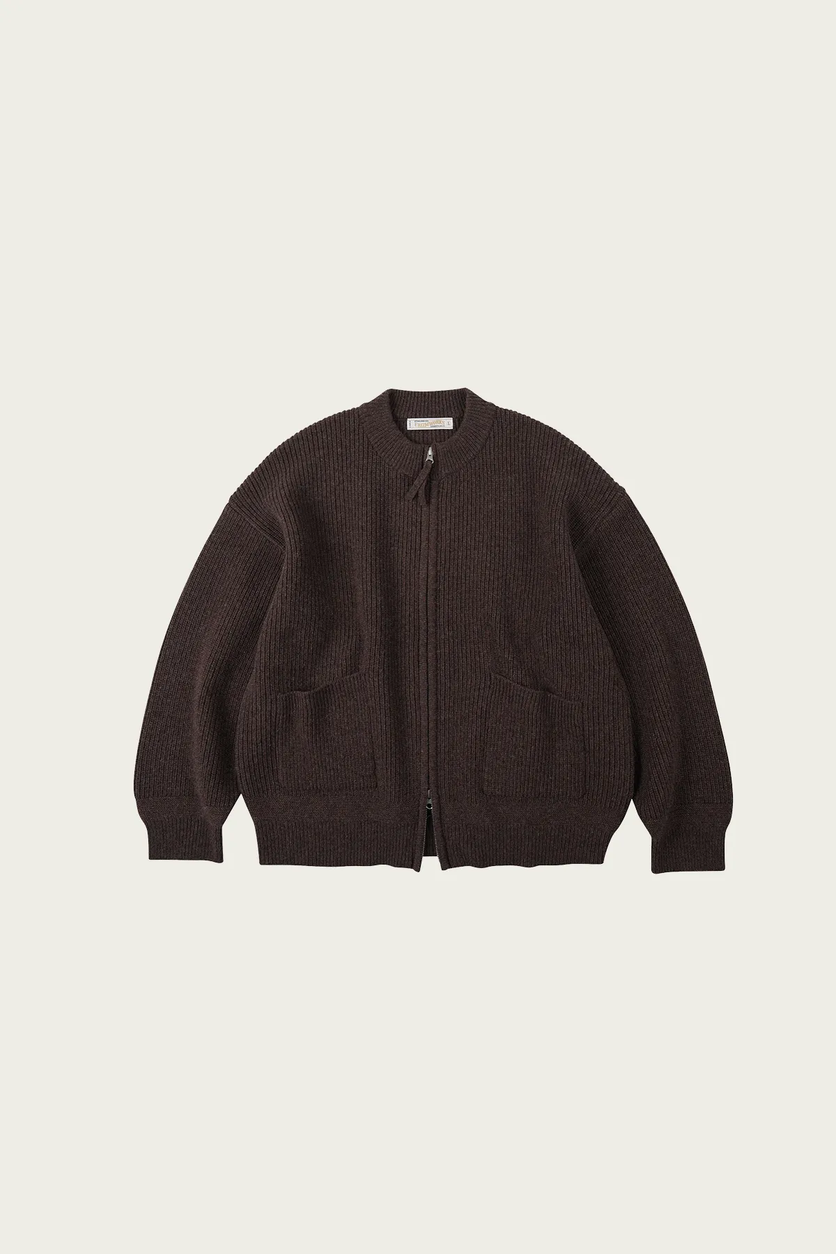 Wool Deck Zipup Cardigan - Choco Brown sold by Canoe Club
