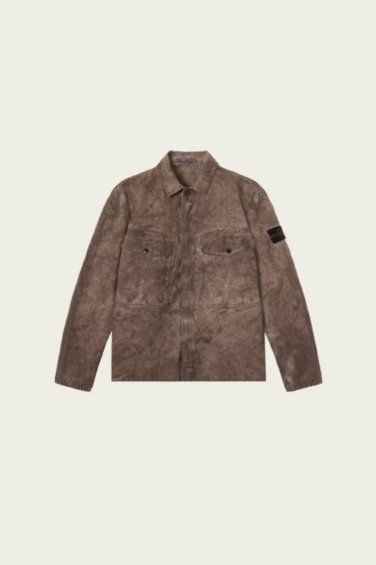 Corduroy "Terra" Effect Zip Overshirt - Lead Grey made by Stone Island