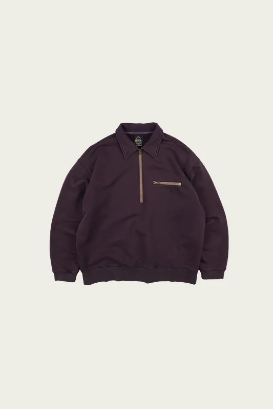 Vintage Dyeing Half-Zip Sweat - Vintage Purple made by FrizmWORKS