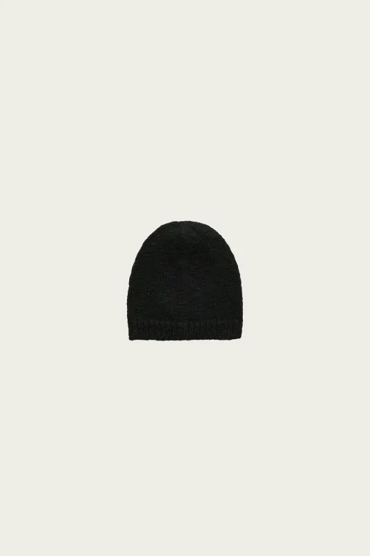 Classic Beanie - Slub Twisted Black Wool made by Our Legacy