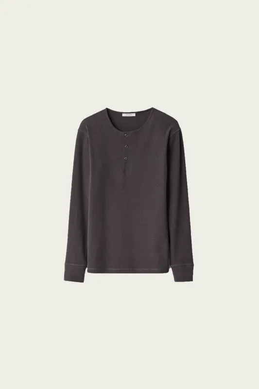 Long Sleeve Henley - Basalt made by Lemaire