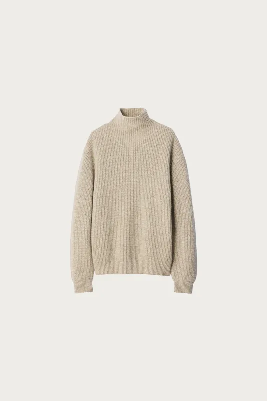 High Neck Sweater - Beige/Oat made by Lemaire
