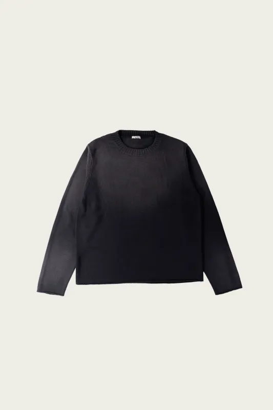 Vintage-Effect Cotton Knit Pullover - Black made by EYE/KHOKI