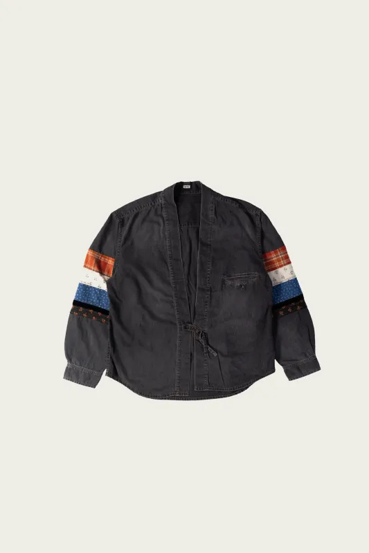 Patchwork Denim Overshirt - Black made by EYE/KHOKI