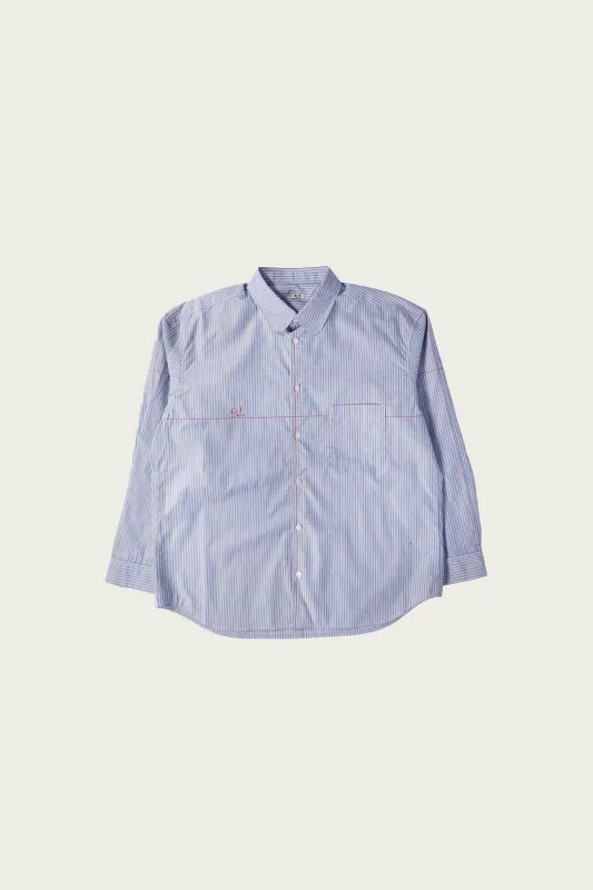 Round Collar Shirt - Blue made by EYE/KHOKI
