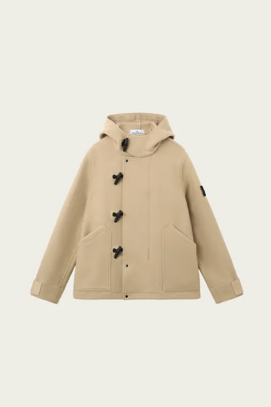 Heavy Melton Short Parka w/ Toggle Buttons - Biscuit made by Stone Island