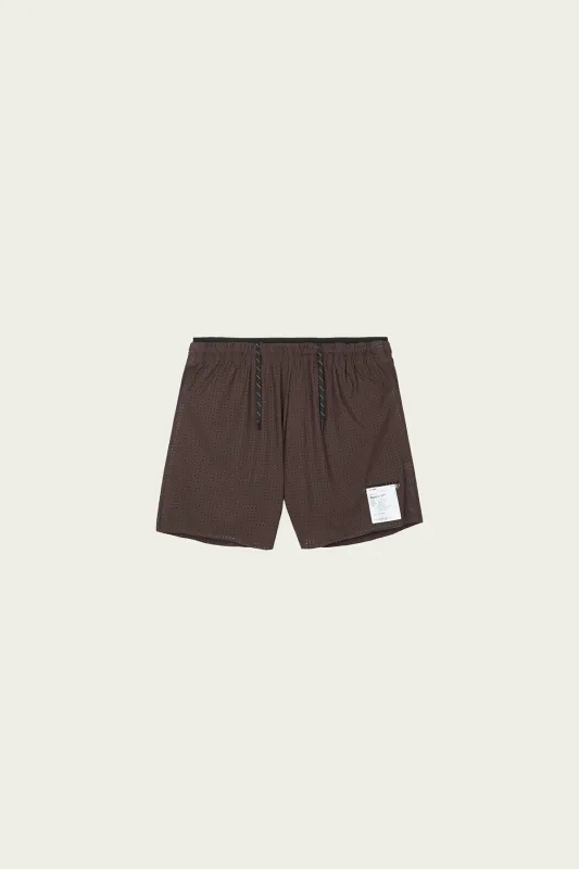 Space-O 5 Shorts - Deep Mahogany made by Satisfy Running