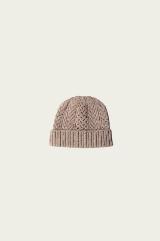 Classic Aran Beanie Crafted In Japan - Beige made by orSlow