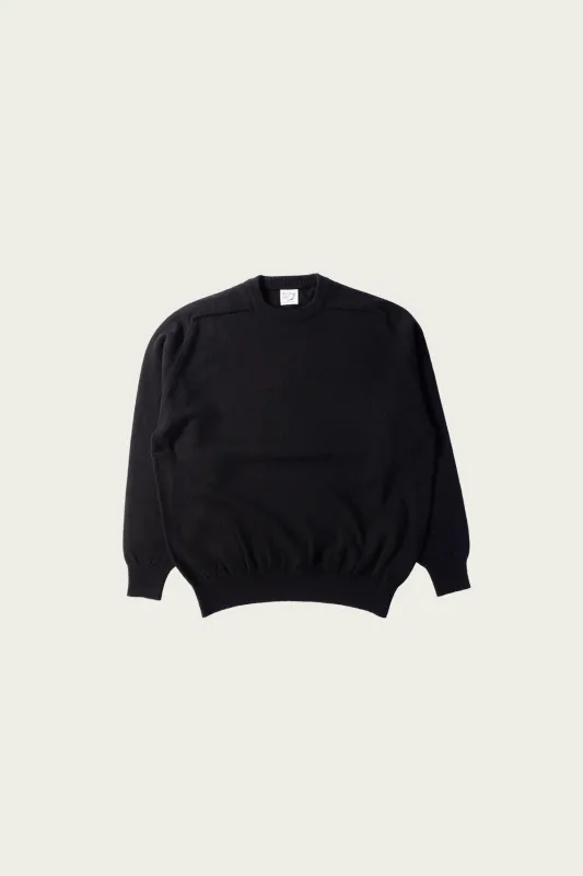 Simple Crew Neck Sweater Crafted In Japan - Black made by orSlow