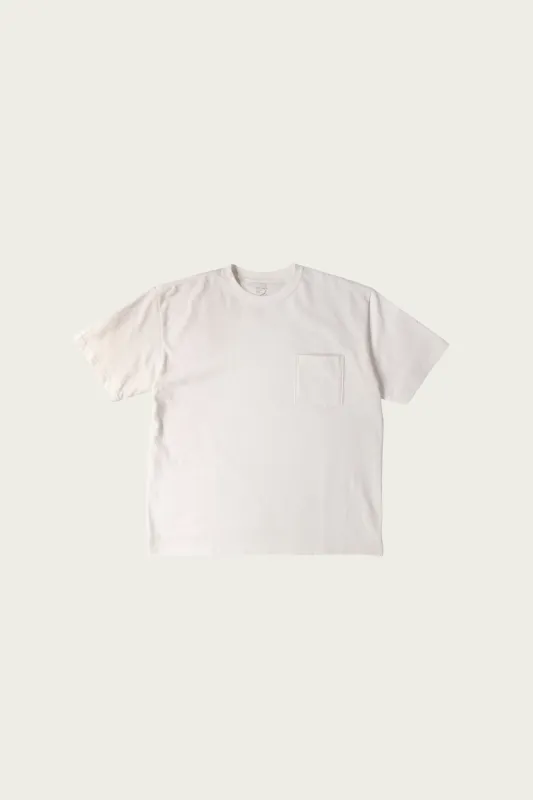 Sturdy Cotton T-Shirt With Pocket - White made by orSlow